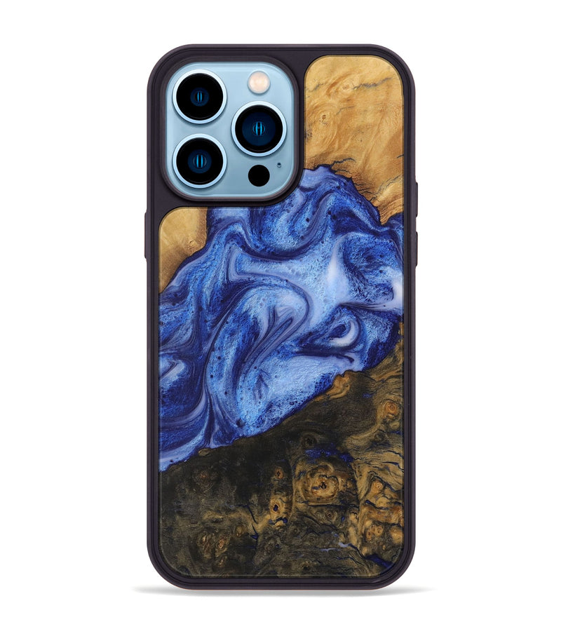 iPhone 14 Pro Max Wood Phone Case - Allan (Blue, 729996)