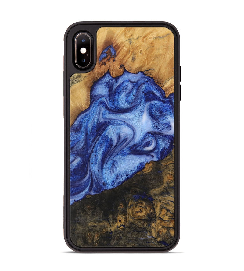 iPhone Xs Max Wood Phone Case - Allan (Blue, 729996)