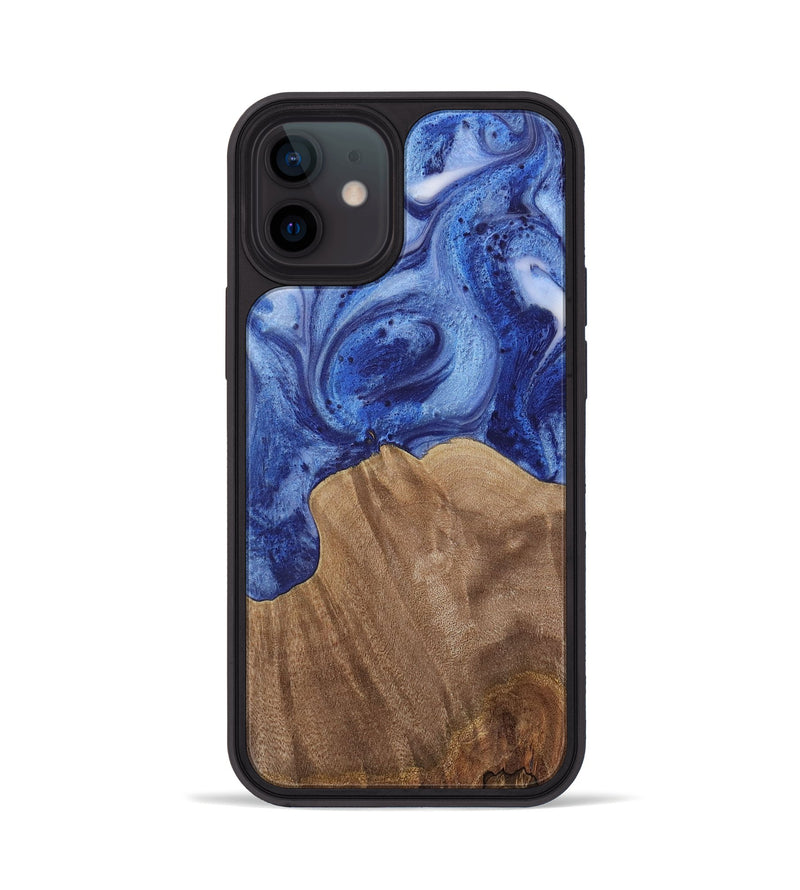 iPhone 12 Wood Phone Case - Bettine (Blue, 730002)