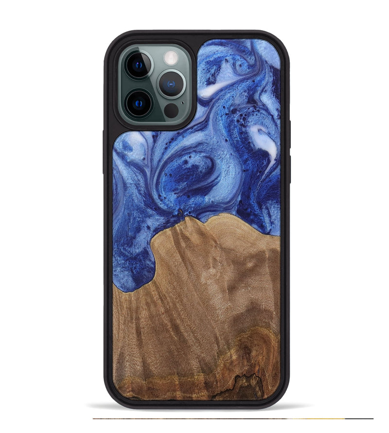 iPhone 12 Pro Max Wood Phone Case - Bettine (Blue, 730002)