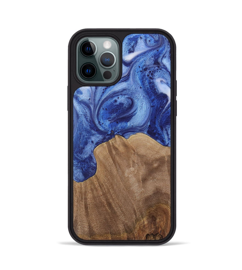 iPhone 12 Pro Wood Phone Case - Bettine (Blue, 730002)