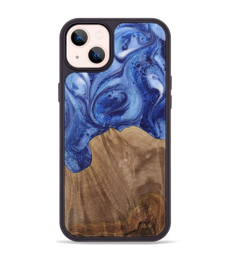 iPhone 14 Plus Wood Phone Case - Bettine (Blue, 730002)