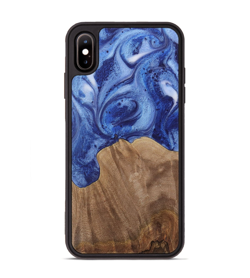 iPhone Xs Max Wood Phone Case - Bettine (Blue, 730002)