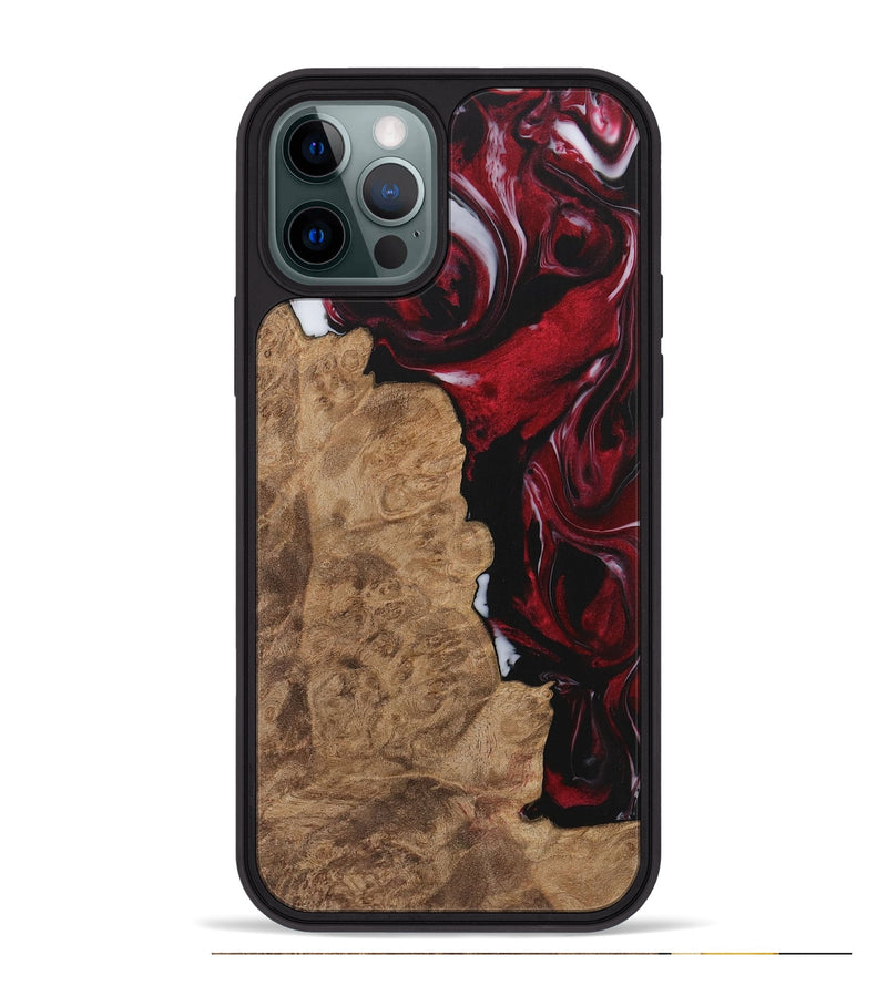 iPhone 12 Pro Max Wood Phone Case - Mossie (Red, 730007)