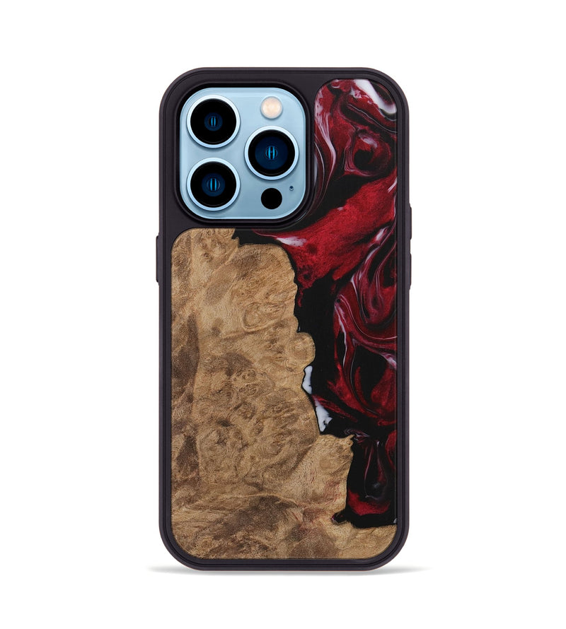 iPhone 14 Pro Wood Phone Case - Mossie (Red, 730007)