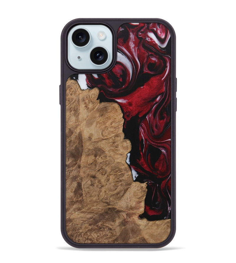 iPhone 15 Plus Wood Phone Case - Mossie (Red, 730007)