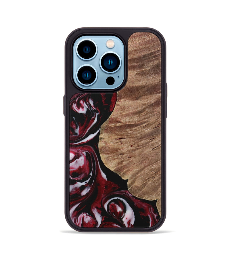 iPhone 14 Pro Wood Phone Case - Devante (Red, 730011)