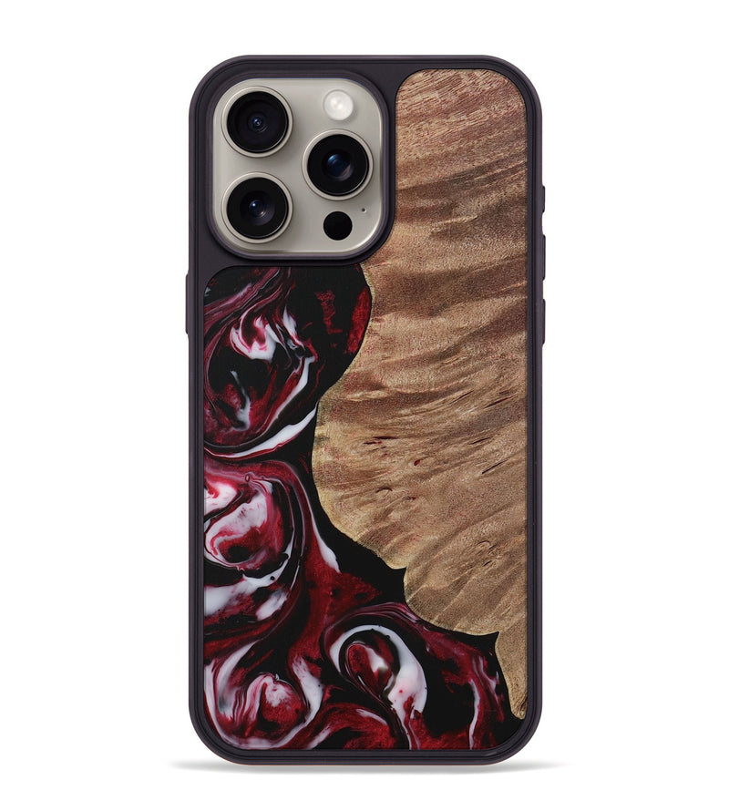 iPhone 15 Pro Max Wood Phone Case - Devante (Red, 730011)