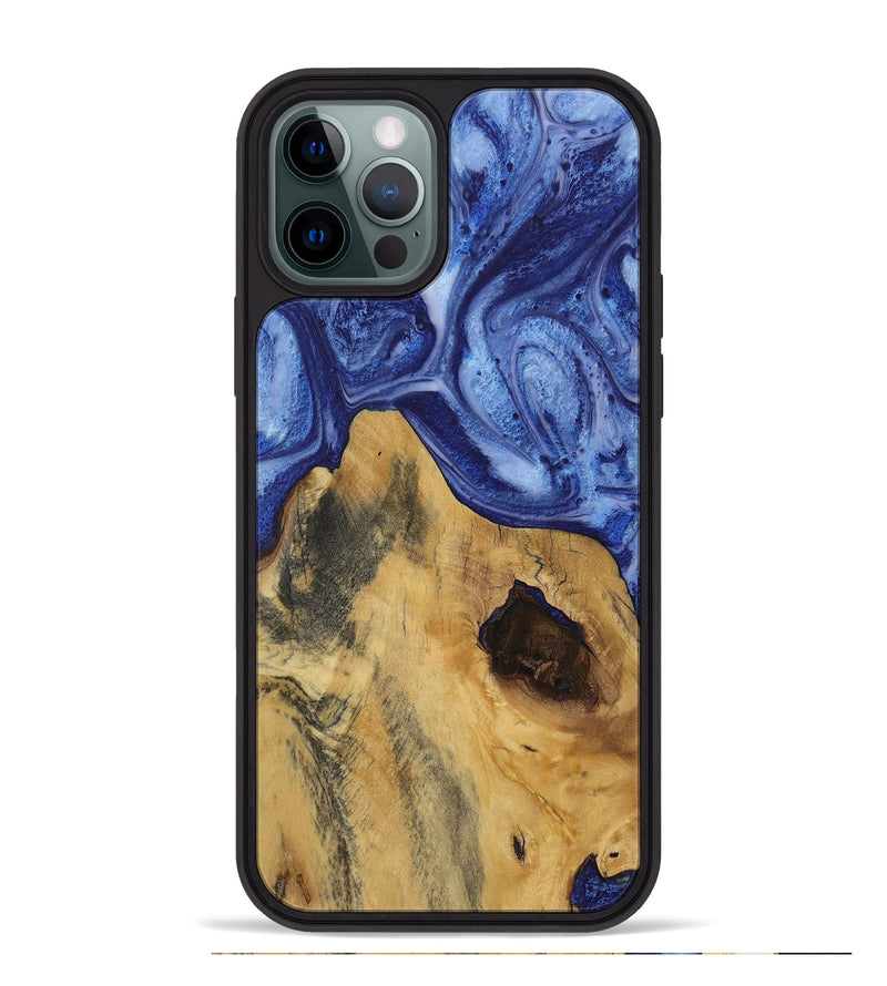 iPhone 12 Pro Max Wood Phone Case - Nashib (Blue, 730014)