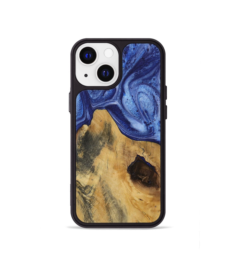 iPhone 13 mini Wood Phone Case - Nashib (Blue, 730014)