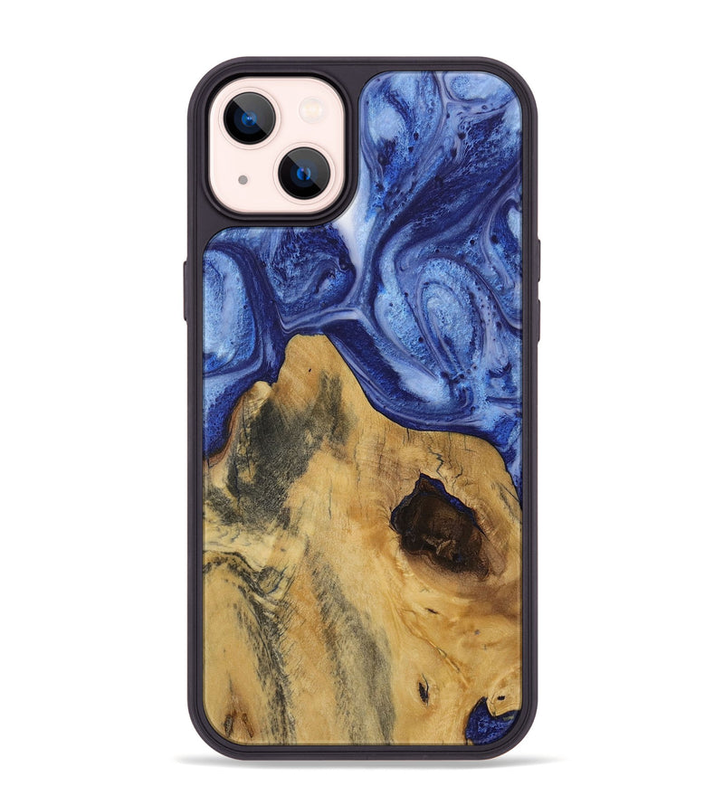 iPhone 14 Plus Wood Phone Case - Nashib (Blue, 730014)