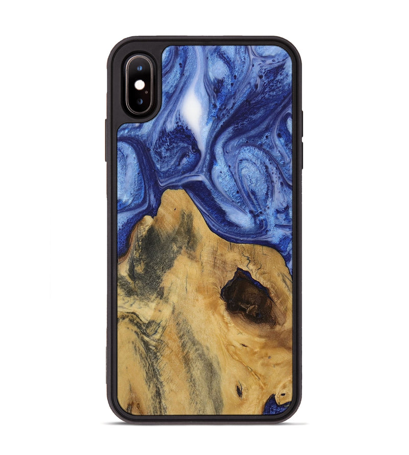 iPhone Xs Max Wood Phone Case - Nashib (Blue, 730014)