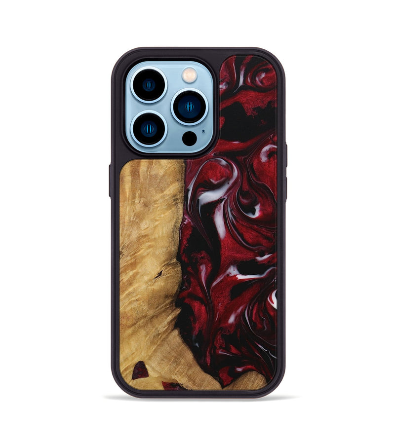 iPhone 14 Pro Wood Phone Case - Sally (Red, 730017)