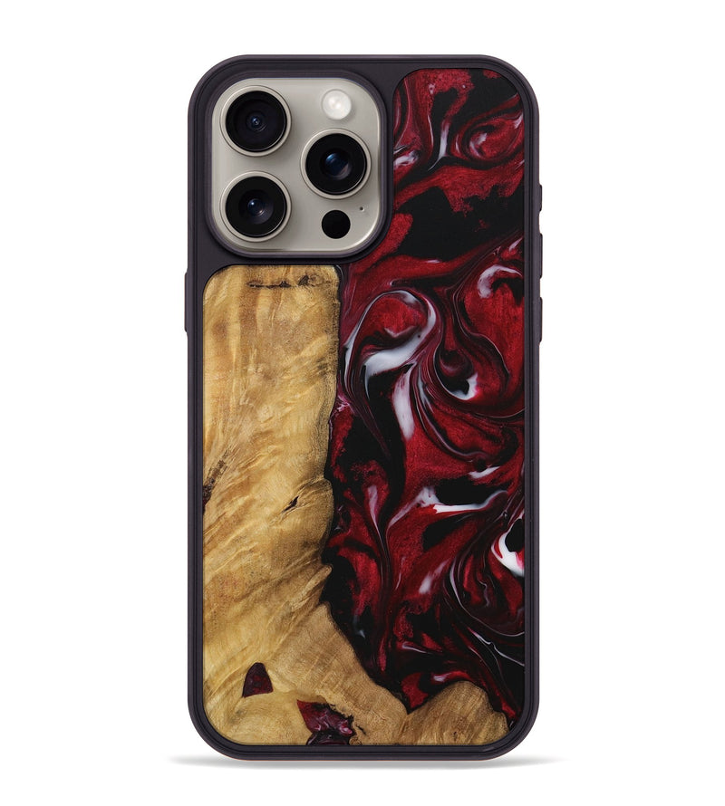 iPhone 15 Pro Max Wood Phone Case - Sally (Red, 730017)