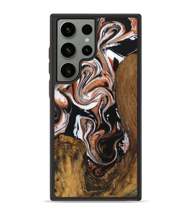 Galaxy S23 Ultra Wood Phone Case - Bessy (Black & White, 730031)