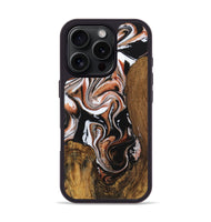 iPhone 16 Pro Wood Phone Case - Bessy (Black & White, 730031)