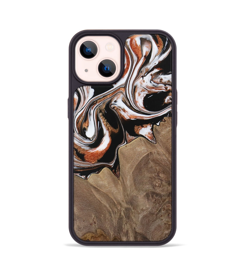 iPhone 14 Wood Phone Case - Ephriam (Black & White, 730032)