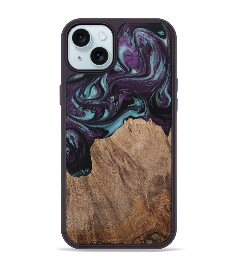 iPhone 15 Plus Wood Phone Case - Nancee (Purple, 730037)