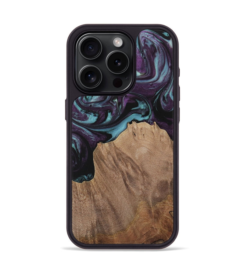 iPhone 15 Pro Wood Phone Case - Nancee (Purple, 730037)