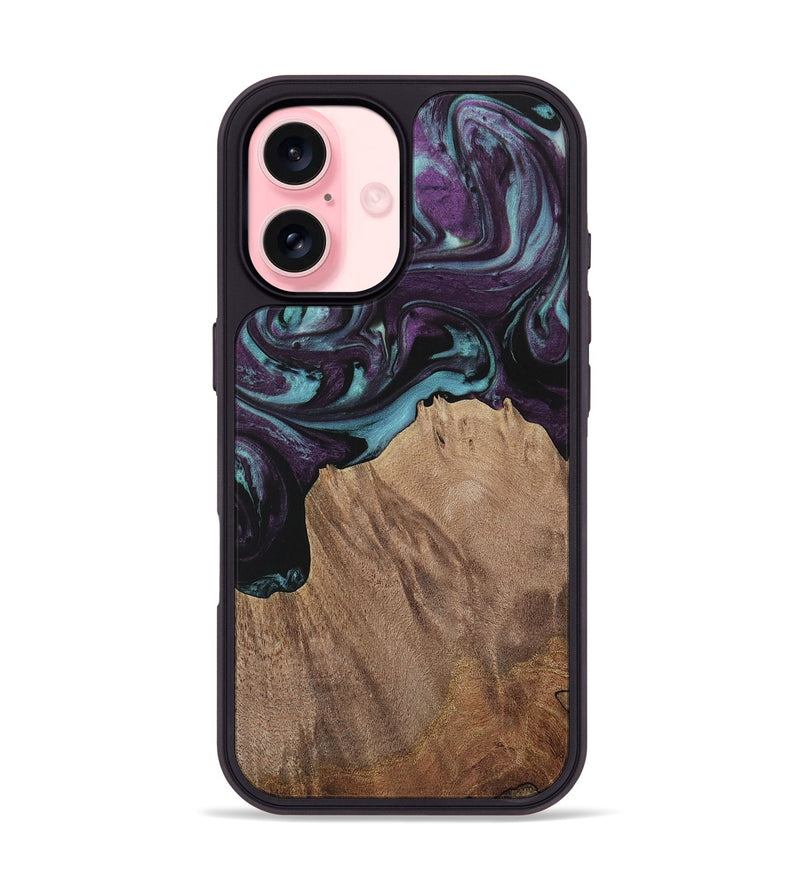 iPhone 16 Wood Phone Case - Nancee (Purple, 730037)