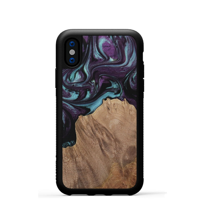 iPhone Xs Wood Phone Case - Nancee (Purple, 730037)