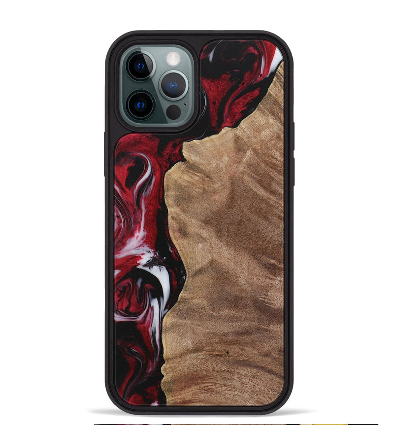 iPhone 12 Pro Max Wood Phone Case - Conni (Red, 730047)