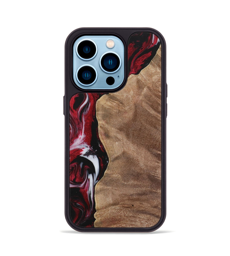 iPhone 14 Pro Wood Phone Case - Conni (Red, 730047)