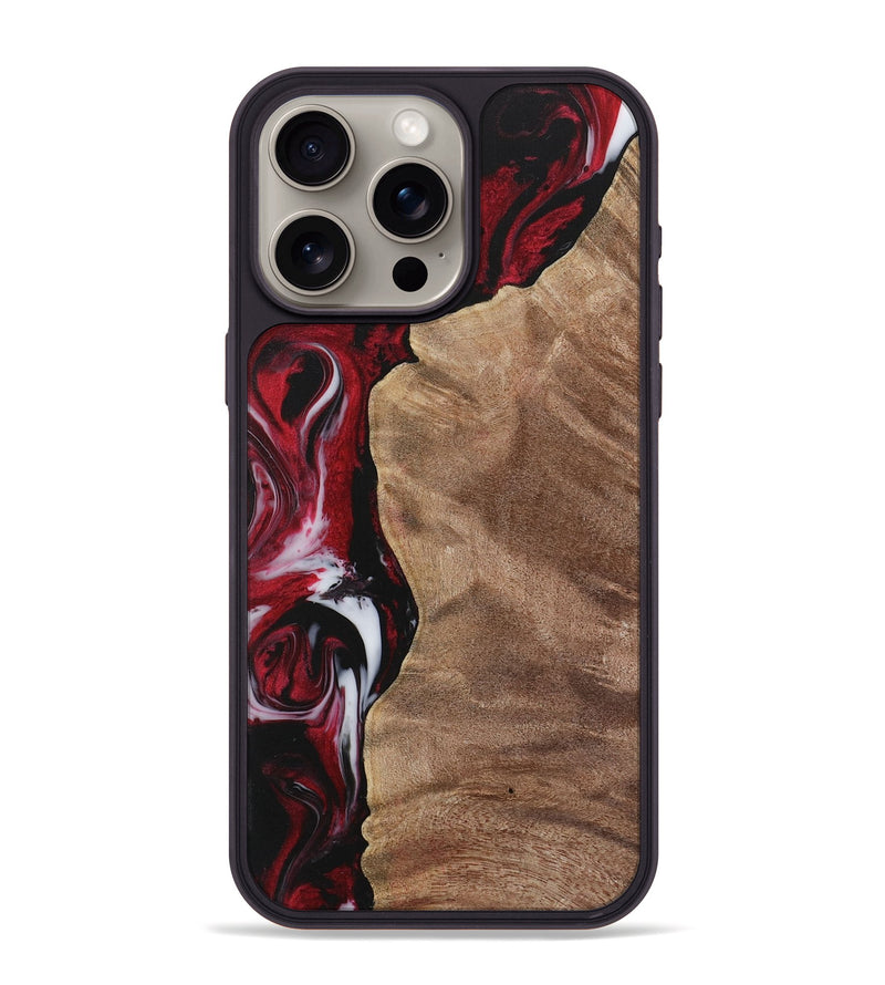 iPhone 15 Pro Max Wood Phone Case - Conni (Red, 730047)