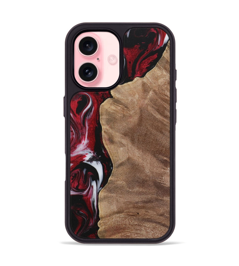 iPhone 16 Wood Phone Case - Conni (Red, 730047)