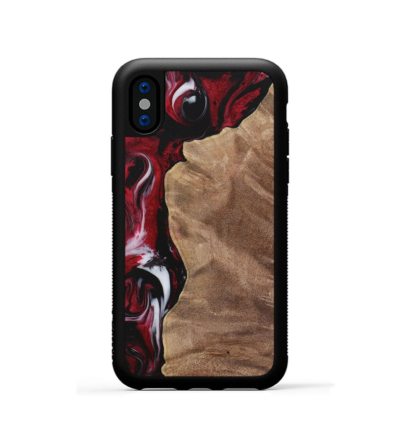 iPhone Xs Wood Phone Case - Conni (Red, 730047)