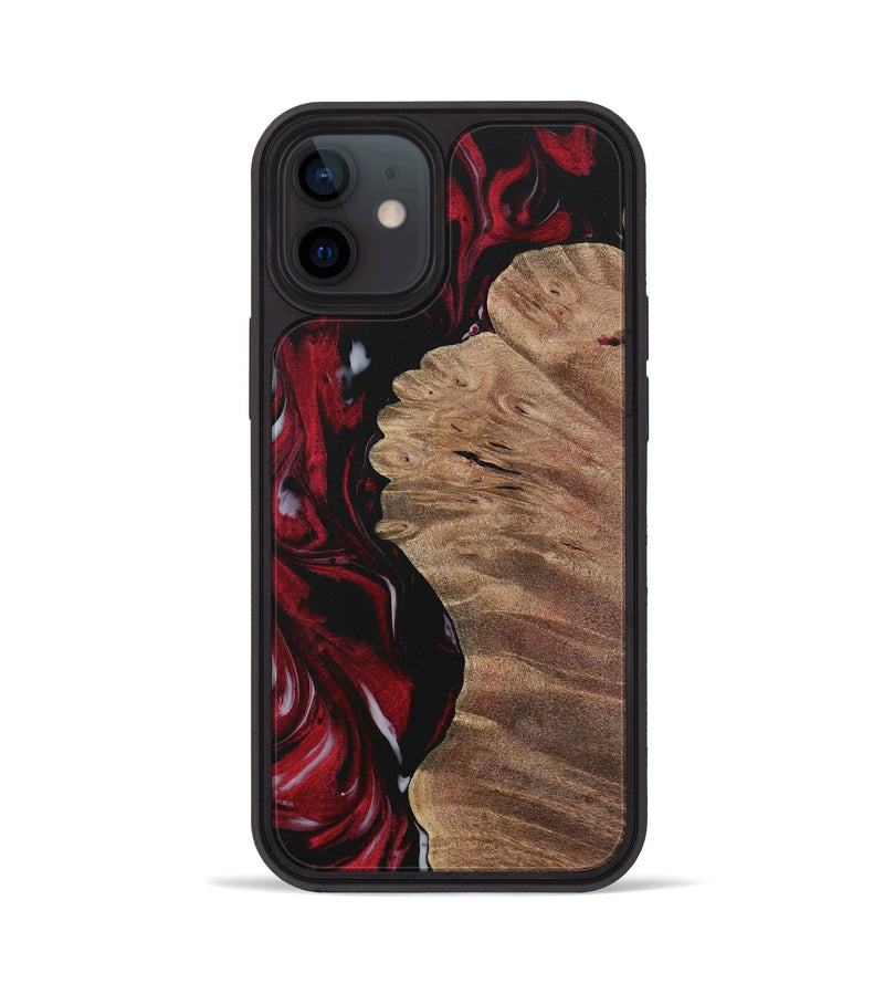 iPhone 12 Wood Phone Case - Daija (Red, 730049)