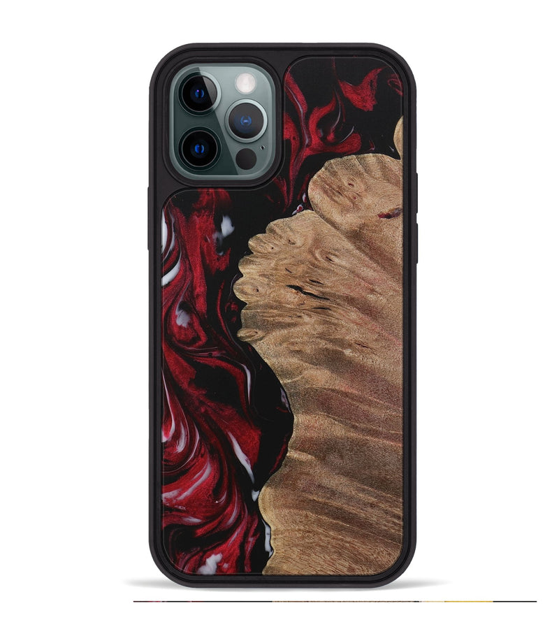 iPhone 12 Pro Max Wood Phone Case - Daija (Red, 730049)