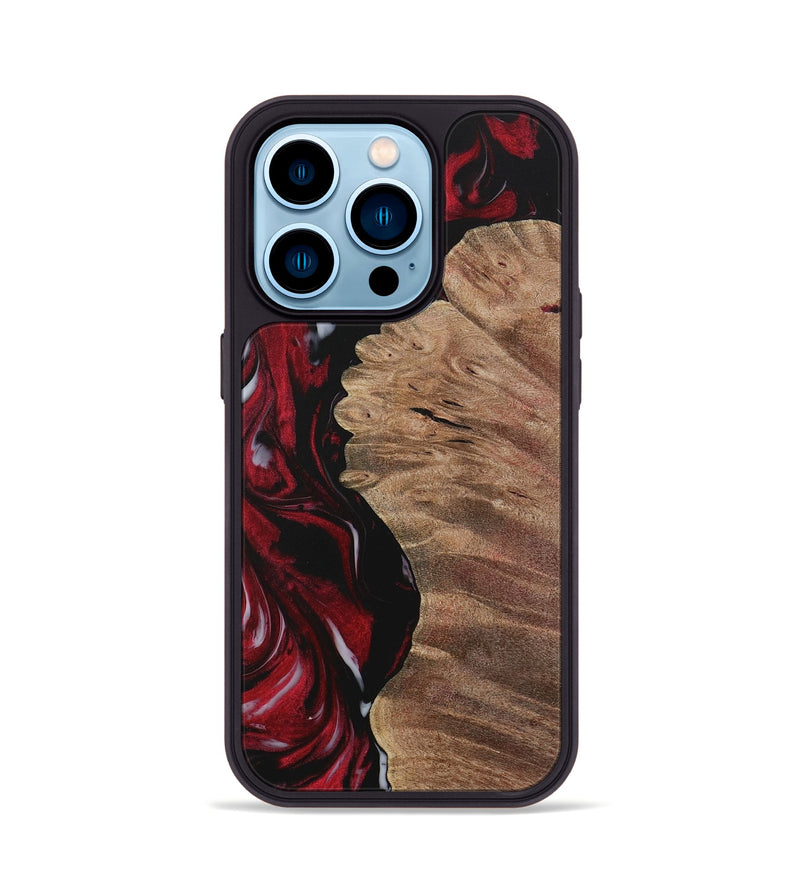 iPhone 14 Pro Wood Phone Case - Daija (Red, 730049)