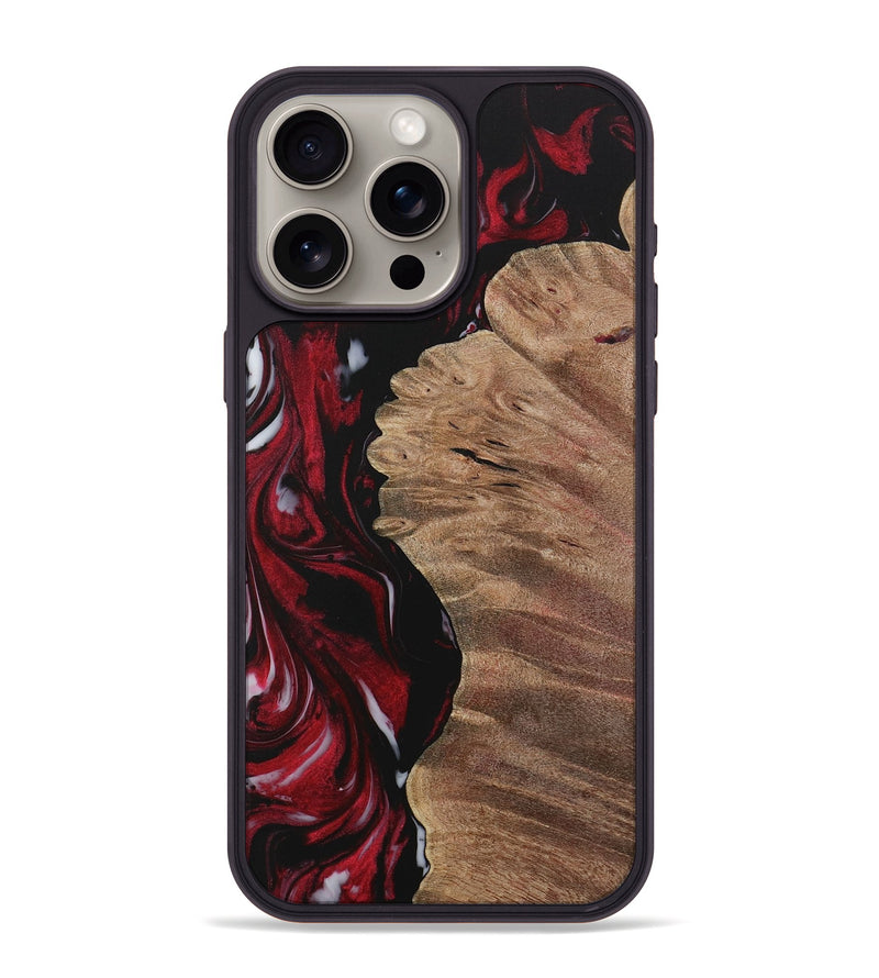 iPhone 15 Pro Max Wood Phone Case - Daija (Red, 730049)