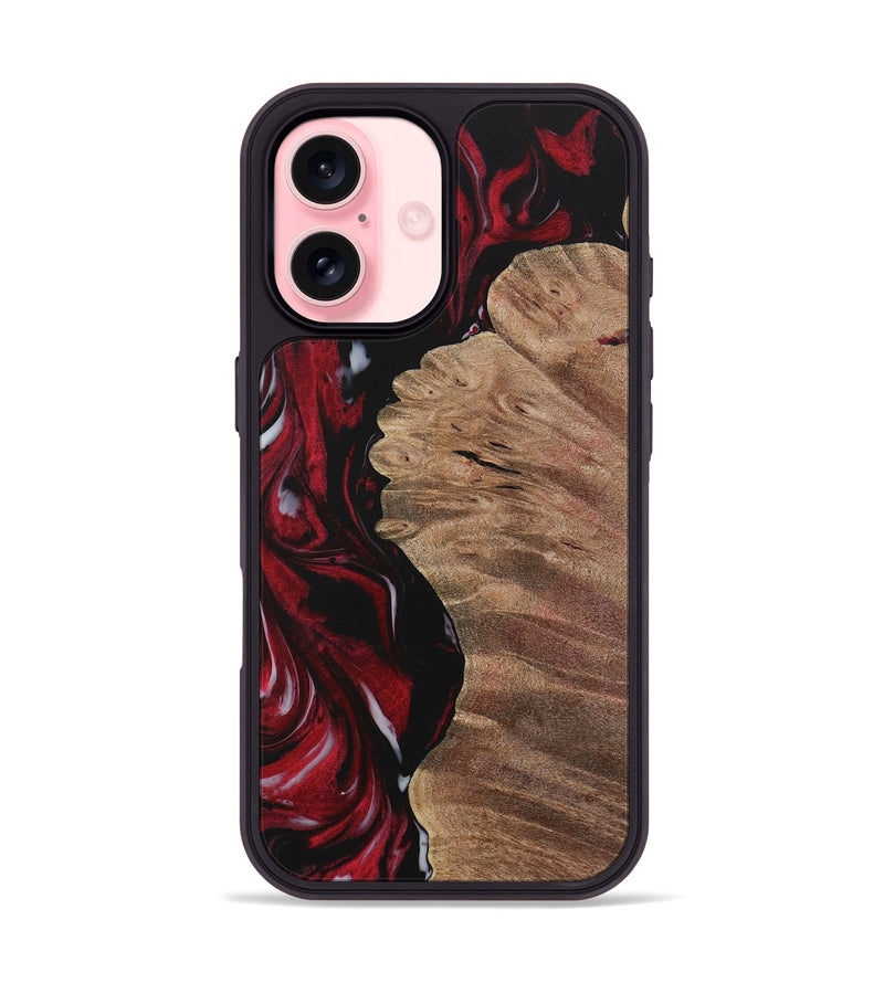 iPhone 16 Wood Phone Case - Daija (Red, 730049)