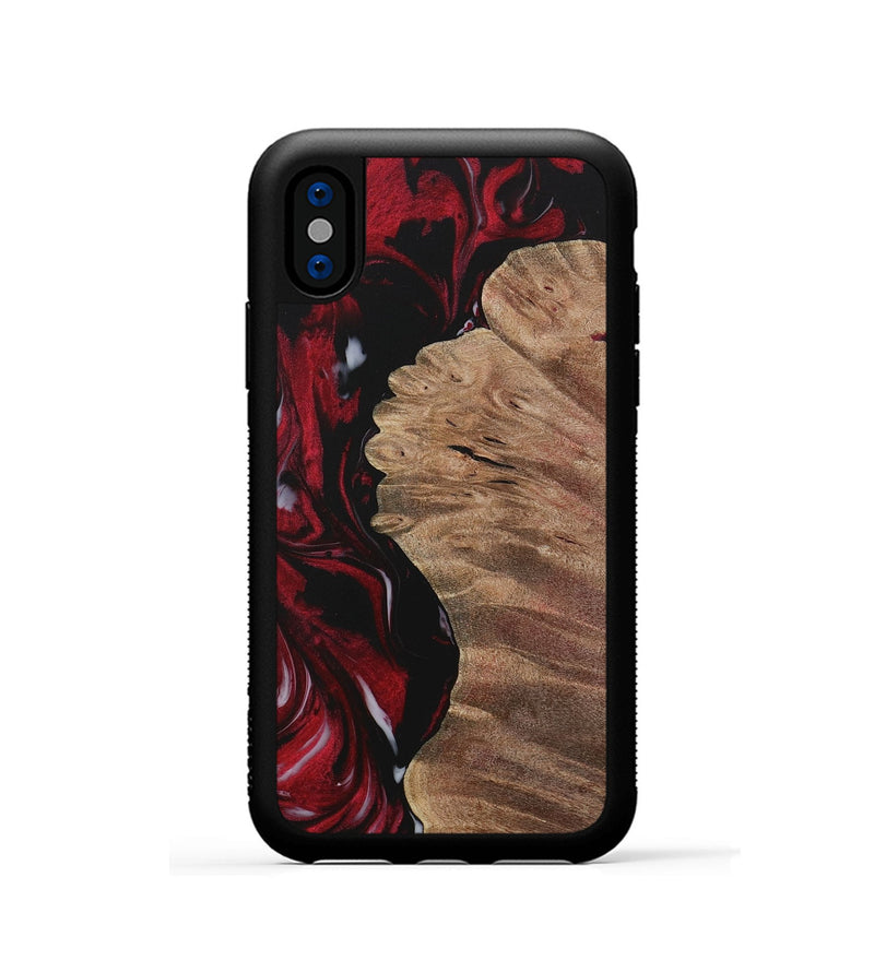 iPhone Xs Wood Phone Case - Daija (Red, 730049)