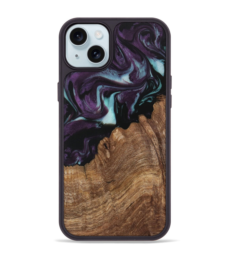 iPhone 15 Plus Wood Phone Case - Mariel (Purple, 730052)