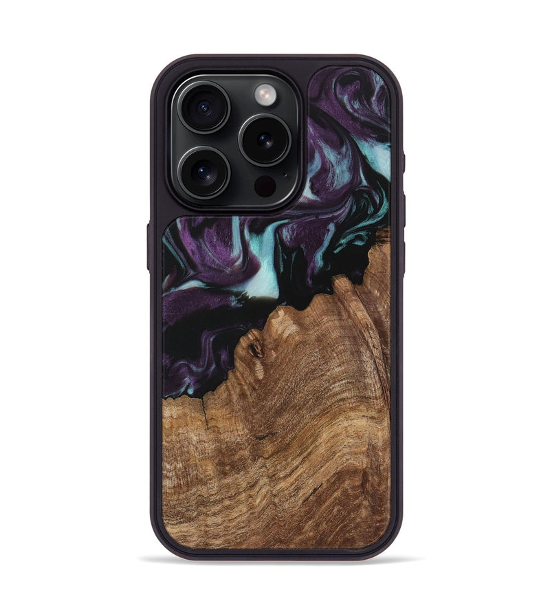 iPhone 15 Pro Wood Phone Case - Mariel (Purple, 730052)