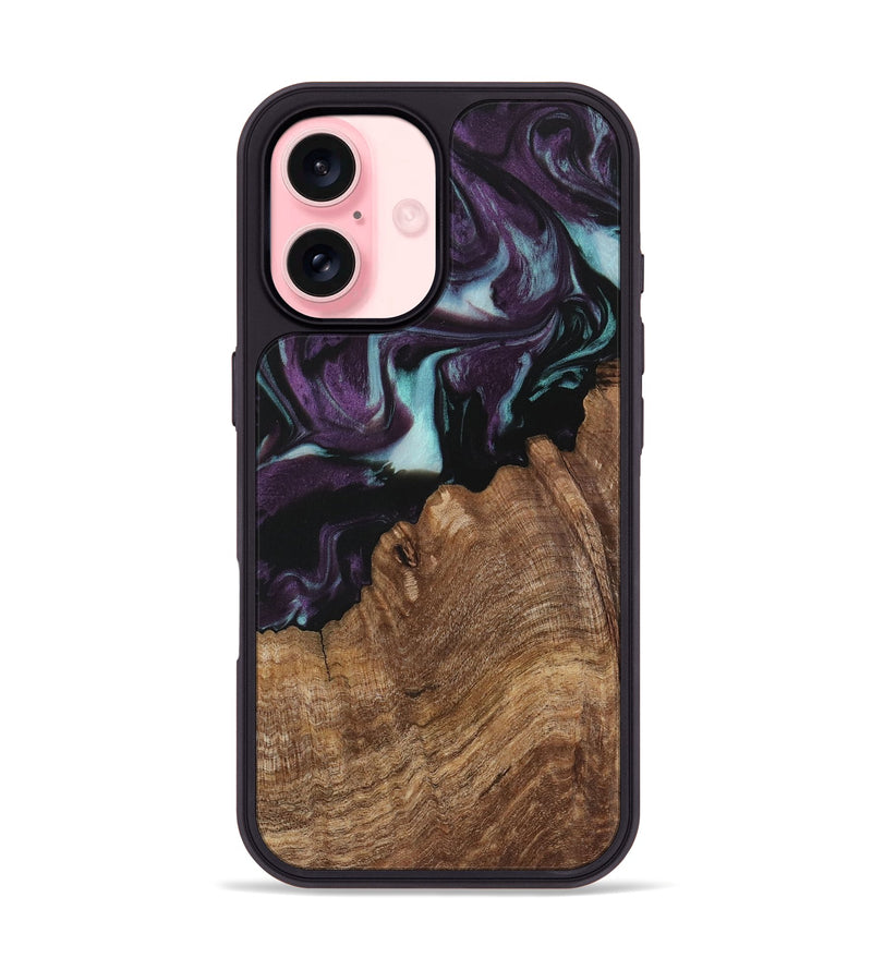 iPhone 16 Wood Phone Case - Mariel (Purple, 730052)