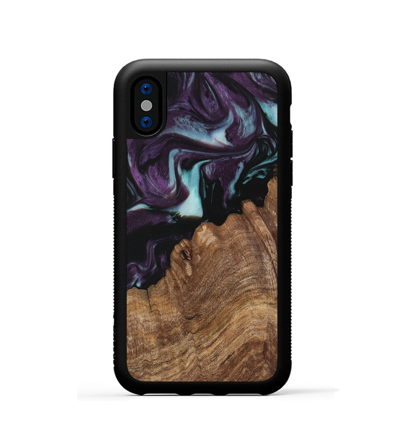 iPhone Xs Wood Phone Case - Mariel (Purple, 730052)