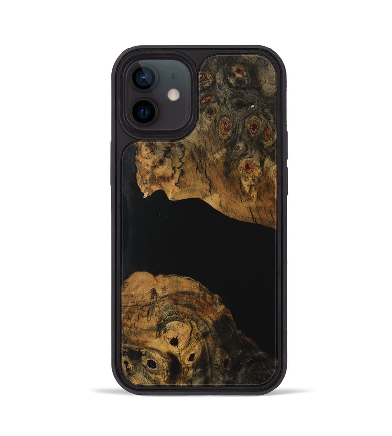 iPhone 12 Wood Phone Case - Donita (Pure Black, 730057)