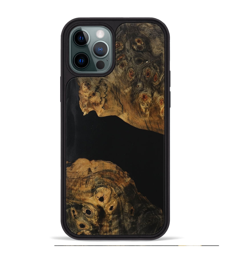 iPhone 12 Pro Max Wood Phone Case - Donita (Pure Black, 730057)