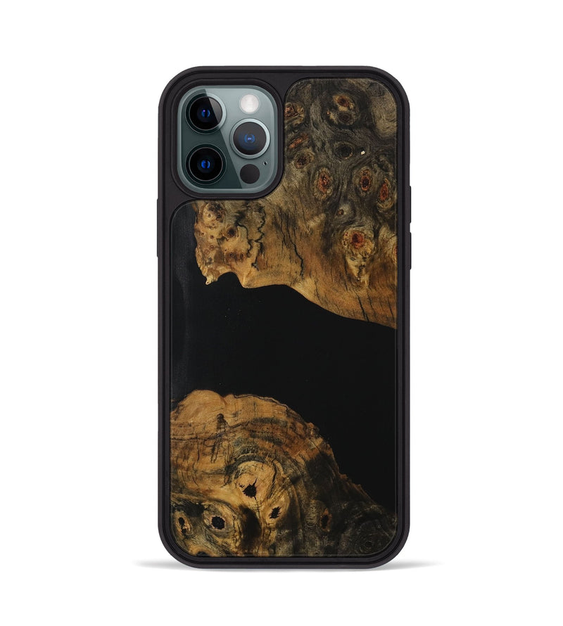 iPhone 12 Pro Wood Phone Case - Donita (Pure Black, 730057)