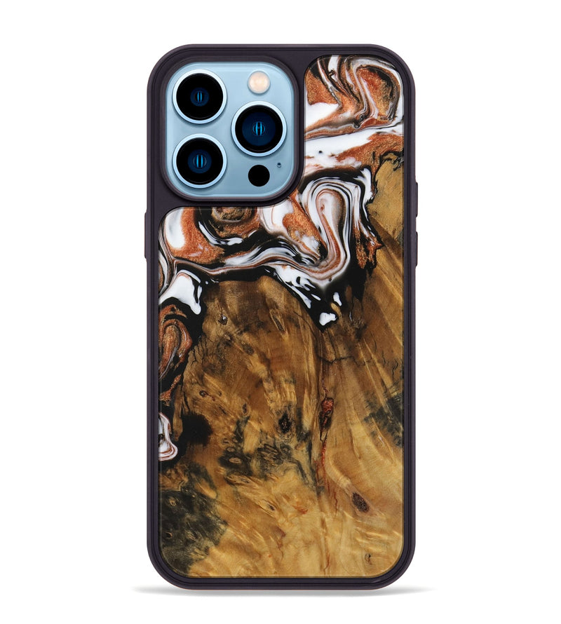 iPhone 14 Pro Max Wood Phone Case - Jirina (Black & White, 730058)