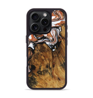 iPhone 16 Pro Wood Phone Case - Jirina (Black & White, 730058)