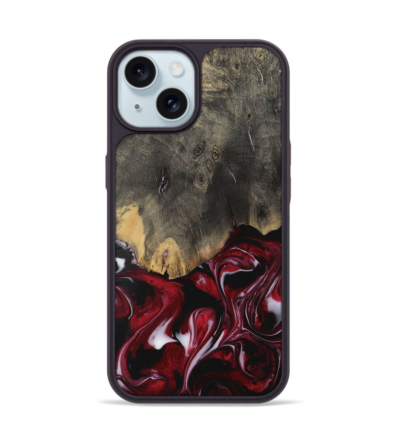 iPhone 15 Wood Phone Case - Rizwan (Red, 730062)