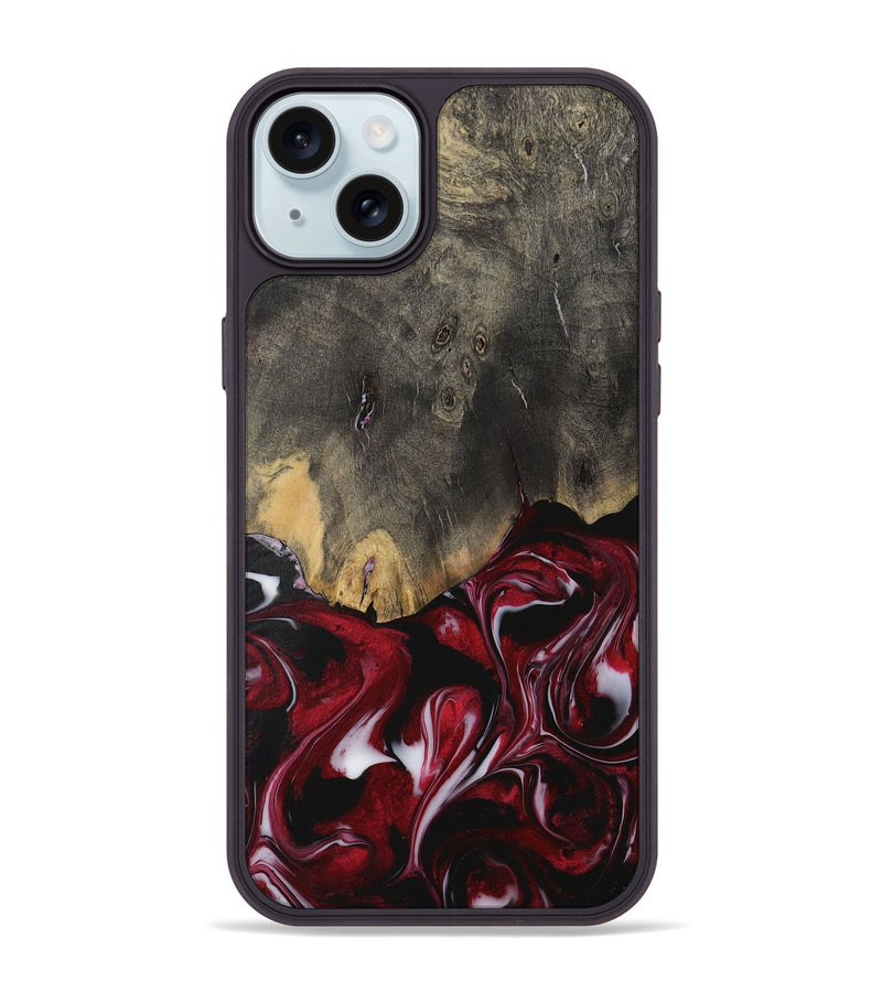 iPhone 15 Plus Wood Phone Case - Rizwan (Red, 730062)