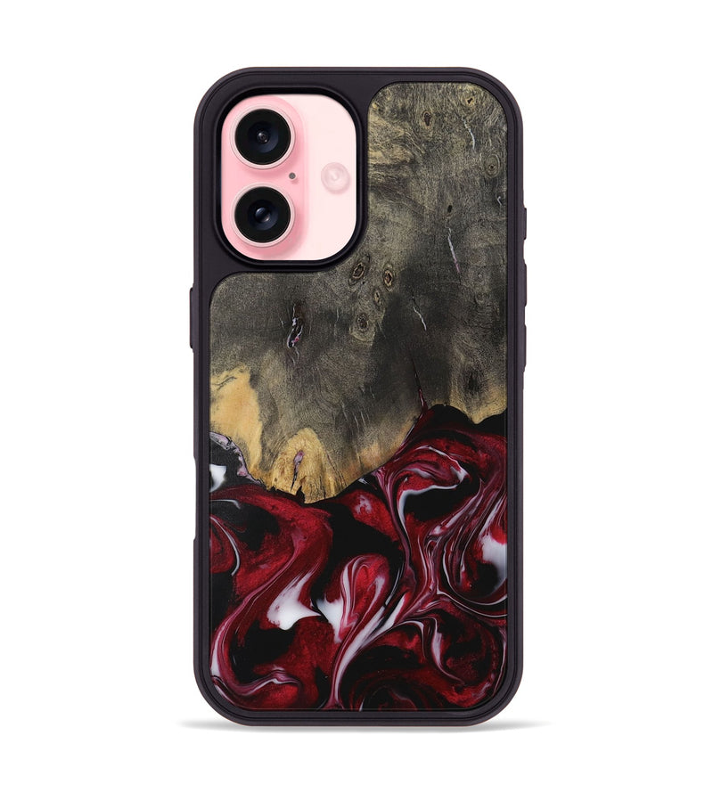 iPhone 16 Wood Phone Case - Rizwan (Red, 730062)