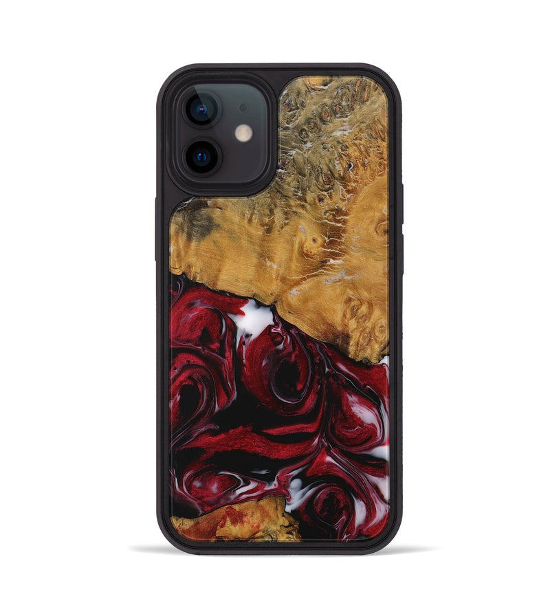 iPhone 12 Wood Phone Case - Rianon (Red, 730065)