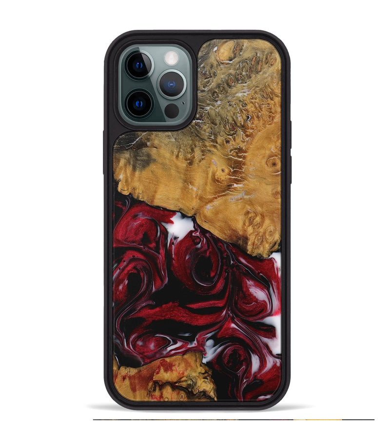 iPhone 12 Pro Max Wood Phone Case - Rianon (Red, 730065)